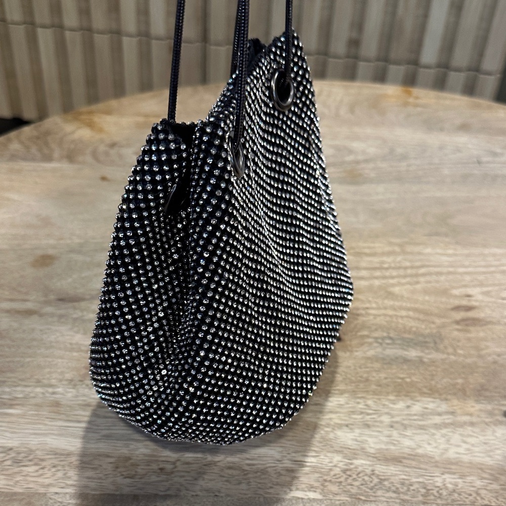 La Regale Black and White Mini Drawstring Bag - Picture 8 of 13